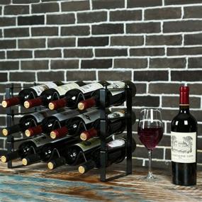 img 2 attached to Ogrmar 3 Tier Stackable Wine Rack: 12-Bottle Capacity for Kitchen, Bar, Pantry & More!