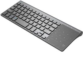 img 4 attached to 📱 Zienstar-2.4Ghz Mini Wireless Keyboard with Touchpad Numeric Keypad Portable- GrayBlack: Ideal for Smart TV, Android TV Box, HTPC, IPTV, XBOX360, PS3, PC, and More