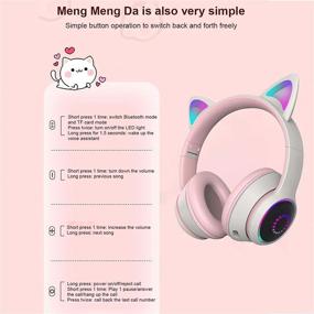 img 1 attached to 🎧 Wireless Cat Ear Headphones with LED Lights - Foldable Bluetooth Over Ear Headphones for Kids, with Microphone, Volume Control - Compatible with Smartphones, PC, Tablet - Kawaii Design (Grey)