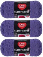 red heart e300-358 super saver yarn - lavender: durable and vibrant thread for all your crafts logo