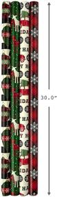 img 2 attached to 🎁 Traditional Image Arts Holiday Wrapping Paper with Convenient Cut Lines on Reverse - Pack of 4, 120 sq. ft. total