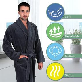 img 1 attached to 🛁 TowelSelections Men's Cotton Bathrobe X Large - Charcoal Sleep & Lounge Apparel