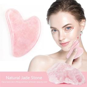 img 2 attached to 💆 Enhance Blood Flow, Minimize Wrinkles: Roysmart Rose Quartz Gua Sha Massage Tool