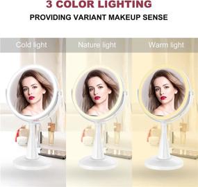 img 3 attached to 💄 Enhanced Makeup Mirror: 3 Color Lighted, 1X/7X Magnifying, 60 LED Lights, Rechargeable, Adjustable Brightness, 360° Rotation - Perfect Women's Gift