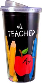 img 1 attached to 🍎 Top-Ranked Teacher Appreciation 20 oz. Acrylic Travel Sippy Cup with Straw