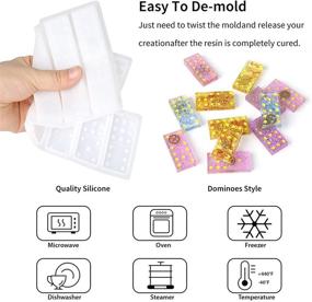 img 2 attached to 🎲 Fansport Domino Resin Molds - Epoxy Resin Molds for DIY Personalized Dominoes, Homemade Soaps, Craft Jewelry Making - Non-Stick Silicone Game Molds with 27 Cavities