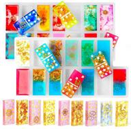 🎲 fansport domino resin molds - epoxy resin molds for diy personalized dominoes, homemade soaps, craft jewelry making - non-stick silicone game molds with 27 cavities logo