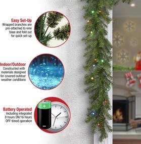img 1 attached to 🎄 National Tree Company 9ft Pre-Lit Green Christmas Garland with Evergreen Foliage and Multicolor Lights – Festive Plug-In Christmas Collection
