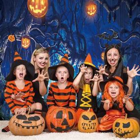 img 2 attached to 🎃 SJOLOON Halloween Backdrops for Photography - Halloween Photo Backdrop with Party Decorations - Vinyl Background for Photography Studio Props - (7x5FT, 9536)