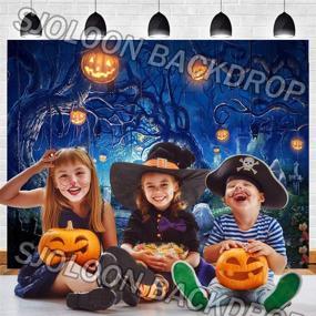 img 3 attached to 🎃 SJOLOON Halloween Backdrops for Photography - Halloween Photo Backdrop with Party Decorations - Vinyl Background for Photography Studio Props - (7x5FT, 9536)