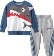 👚 deekey little boys long sleeve tee shirts and jogger pants 2 piece playwear set kids clothes sweatshirt logo