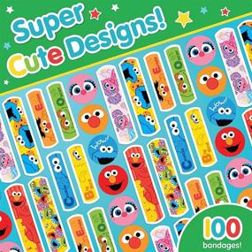 img 1 attached to 🎁 Sesame Street Kids Bandages - 100 Count: Ideal for Birthdays, Party Favors, Stickers, Stocking Stuffers, or White Elephant Gifts - Antibacterial Adhesive Bandages for Minor Cuts, Scrapes, and Burns