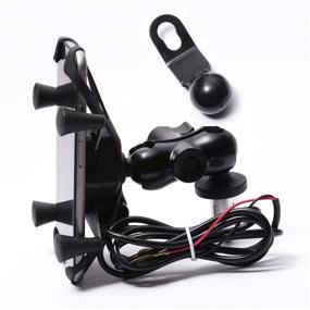 img 4 attached to 📱 Universal Motorcycle Phone Holder Fork Stem Mount Bracket with USB Charge - Fits BMW S1000RR, Yamaha YZF R1 R6 R1M, Honda CBR VFR, Kawasaki Ninja - GPS Navigation Bracket