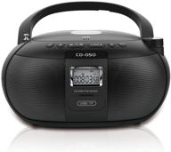 🎶 versatile portable top loading cd boombox with am/fm stereo radio in black: plays cd, mp3/wma format discs, usb/tf card compatible, programmable player logo