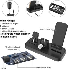 img 1 attached to Беспроводная зарядная станция 4 в 1 для устройств Apple: iPhone, Apple Watch и AirPods