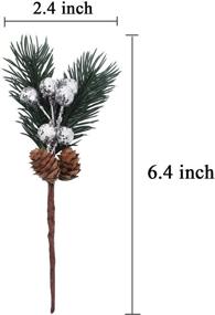 img 3 attached to Cooraby 12-Piece Silver Christmas Berry Stems and Pine Cones: Stunning Artificial Pine Branches with Silver Holly Spray - Perfect Winter Decoration for Christmas Crafts, DIY Projects and Party Décor