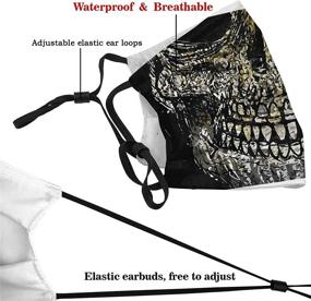 img 1 attached to 🧣 Dustproof Breathable Windproof Scarf Balaclava - Cool Skull Face Mask for Men, Women, and Adults, Reusable and Washable