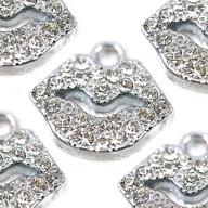 💋 m13-e monnel clear crystal lip kiss charms pendants wholesale (set of 10) logo