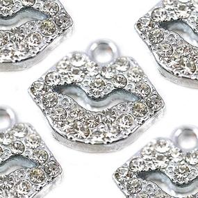 img 1 attached to 💋 M13-E MONNEL Clear Crystal Lip Kiss Charms Pendants Wholesale (Set of 10)