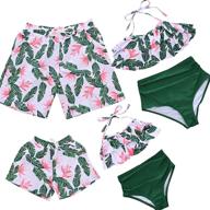 matching swimwear sets: purfeel family swimsuit with boys' clothing and swim options logo