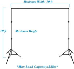 img 3 attached to 🎥 EMART Набор для фотостудии и видеосъемки 10 x 10 футов с тяжелой стойкой для фона: регулируемая подставка, муслиновый фон и сумка для переноски.