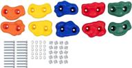 🐿️ squirrel products 10 assorted large rock climbing holds set with complete mounting hardware and safety covers - diy rock wall - ideal for ages 3+ logo