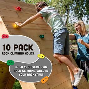 img 3 attached to 🐿️ Squirrel Products 10 Assorted Large Rock Climbing Holds Set with Complete Mounting Hardware and Safety Covers - DIY Rock Wall - Ideal for Ages 3+