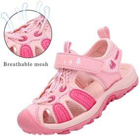 img 3 attached to 👟 Breathable Lightweight Closed Toe Sandals for Girls' Outdoor Activities