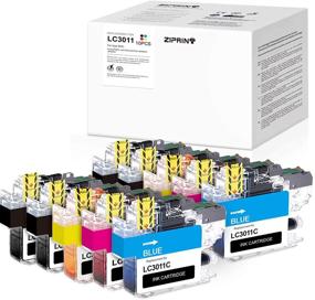 img 4 attached to 🖨️ 10-Pack Ziprint Compatible Ink Cartridge Replacement for Brother LC3011 LC-3011 - Ideal for Brother MFC-J497DW MFC-J895DW MFC-J491DW MFC-J690DW (Black, Cyan, Magenta, Yellow)