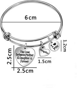 img 3 attached to 💖 Stainless Steel Mother-Daughter Bangle: Adjustable Heart Charm Bracelet – Perfect Jewelry Gift for Mom!