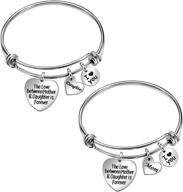 💖 stainless steel mother-daughter bangle: adjustable heart charm bracelet – perfect jewelry gift for mom! logo