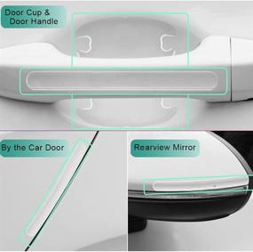 img 3 attached to 🚗 ZLQBMX 12PCS Transparent Car Door Handle Scratch Protector for Benz – Premium TPU Door Side Sticker Paint Protection Films