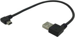 img 3 attached to CERRXIAN 9-дюймовый мини-комплект кабелей USB: угловой и левый угол мужской разъем до USB-типа A 2.0 левый угол мужской кабель для синхронизации данных и зарядки - черный (2 шт.)