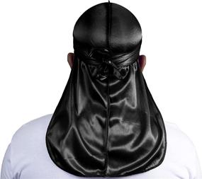 img 2 attached to Men's Wave Cap: Silky Satin Durag for 360 Waves (Unisex)