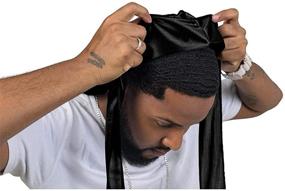 img 3 attached to Men's Wave Cap: Silky Satin Durag for 360 Waves (Unisex)