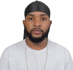 img 1 attached to Men's Wave Cap: Silky Satin Durag for 360 Waves (Unisex)