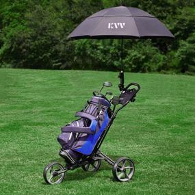 img 1 attached to 🏌️ Effortless Mobility and Control: KVV 3 Wheel Foldable Golf Push Cart with Foot Brake for One-Step Open and Close