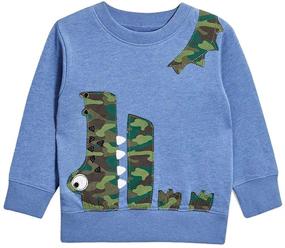 img 4 attached to 🦖 Dinosaur Sweatshirts: Boys' Crewneck Sleeve Pullovers - Trendy Clothing