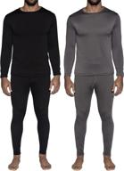 🔥 stay warm and cozy: 2-piece men's thermal set - long sleeve top & bottom fleece lined long johns logo