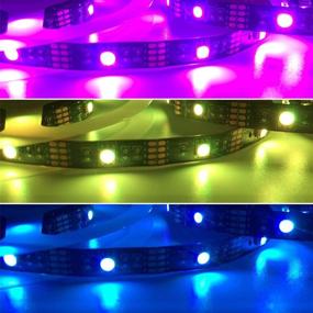 img 1 attached to 🎨 RGB Color Changing Flexible LED Strip Lights - Battery Powered with RF Controller - 5V USB LED Light Strip - RGB Battery Operated LED Lights - 5050 2M/6.56ft 60LEDs