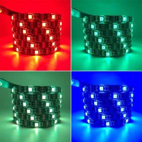 img 3 attached to 🎨 RGB Color Changing Flexible LED Strip Lights - Battery Powered with RF Controller - 5V USB LED Light Strip - RGB Battery Operated LED Lights - 5050 2M/6.56ft 60LEDs