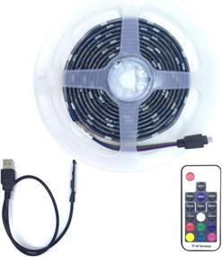 img 4 attached to 🎨 RGB Color Changing Flexible LED Strip Lights - Battery Powered with RF Controller - 5V USB LED Light Strip - RGB Battery Operated LED Lights - 5050 2M/6.56ft 60LEDs