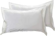 cotton metrics white standard pillow shams set of 2 - 600tc 100% organic cotton with 2 inch flange for decorative look logo