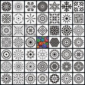 img 3 attached to 48 Pcs 5.1 Inch Mandala Drawing Templates: Versatile Stencils for DIY Art Projects on Rock, Wood, Fabic, Glass, Metal, and Walls
