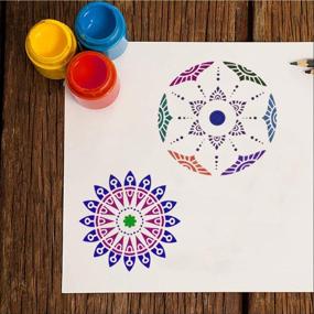 img 1 attached to 48 Pcs 5.1 Inch Mandala Drawing Templates: Versatile Stencils for DIY Art Projects on Rock, Wood, Fabic, Glass, Metal, and Walls