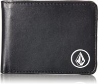 volcom men's black corps wallet logo