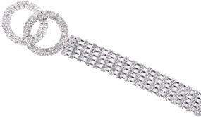 img 2 attached to 💎 Shimmering Crystal Rhinestone Waistband Belt with Double O-Ring Chain's alluring Charm for Women