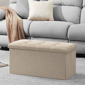 img 3 attached to YOUDENOVA Storage Ottoman Foldable Footrest Furniture in Accent Furniture