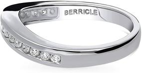 img 2 attached to BERRICLE Rhodium Sterling Zirconia Eternity Women's Jewelry and Wedding & Engagement
