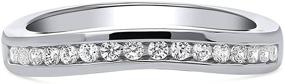 img 3 attached to BERRICLE Rhodium Sterling Zirconia Eternity Women's Jewelry and Wedding & Engagement